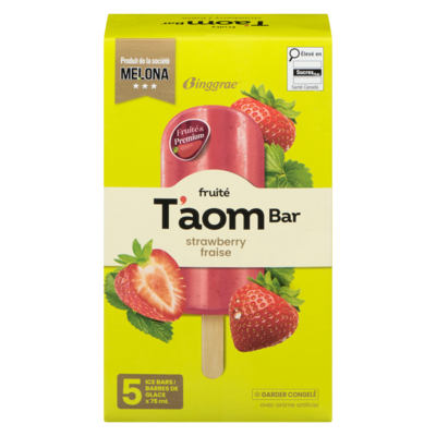 T'aom Bar Barres de glace fraise 5x75.0 ml, 1,33 $/100g