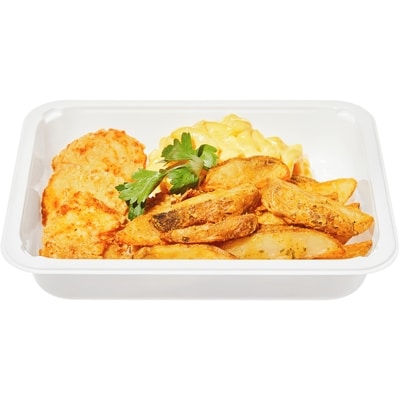 null Bouchées de poulet désossé avec Mac & Cheese et Wedges (Disponible après 11h) 568 g, 1,41 $/100g