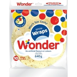 Wonder Wrap me tortillas de farine grand format 640 g, 0,75 $/100g