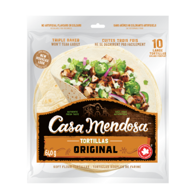 Casa Mendosa Tortillas - original - 10" grand format 640 g, 0,70 $/100g