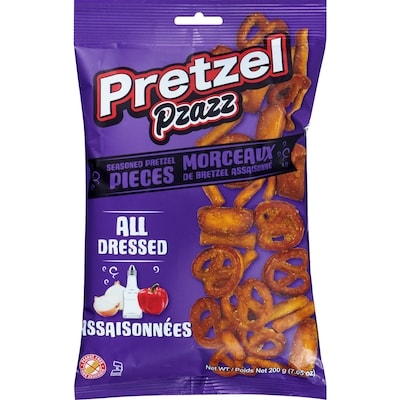 Pzazz Seasoned Pretzel Pieces All Dressed 200 g, $2.50/100g