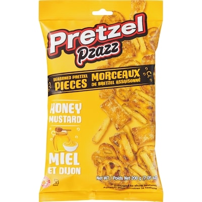 Pzazz Morceaux de bretzel assaisonné miel et dijon 200 g, 2,50 $/100g