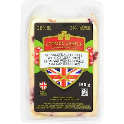 Coombe Wensleydale Cheese With Cranberries 28% M.F. 150 g, $7.33/100g