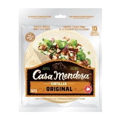 Casa Mendosa Tortillas - original - 10" format moyen 340 g, 1,17 $/100g