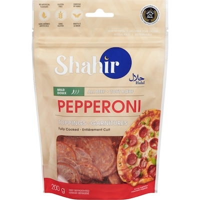 Shahir Halal Pepperoni garnitures doux 200 g, 4,00 $/100g