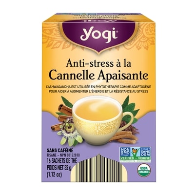 Yogi Anti-stress à la cannelle apaisante 16 ea, 0,44 $/1ch