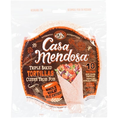 Casa Mendosa Tortillas - blé entier - format moyen 340 g, 1,41 $/100g