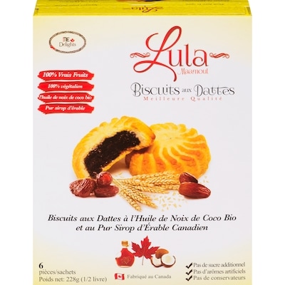 Lula Biscuits aux dattes 228 g, 2,19 $/100g