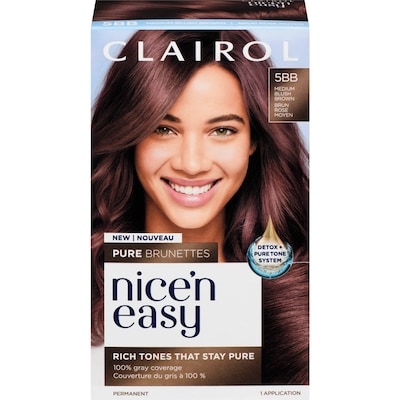 Clairol Nice'n Easy Pure Brunettes, Permanent Hair Dye, Rich Tones That Stay Pure Until Re-Coloring 5pb Medium Pure Brown 1 ea, $10.84/1ea