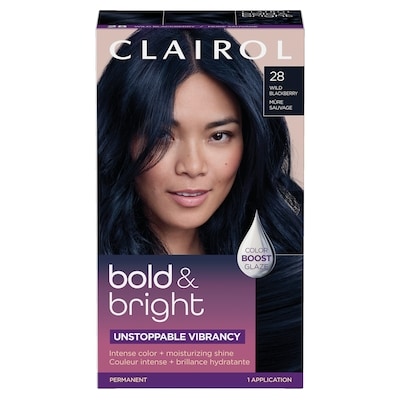 Clairol Bold & Bright, Permanent Hair Dye, Intense Color + Moisturizing Shine 28 Wild Blackberry 1 ea, $15.99/1ea