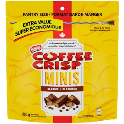 Nestlé Gaufrettes Minis, sans arachides, sac refermable 800 g, 2,00 $/100g