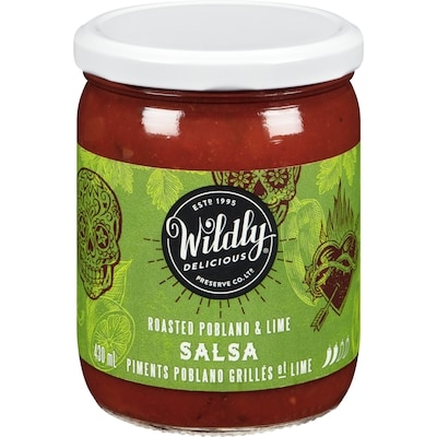 Wildly Delicious Salsa piments poblano grillés et lime 430 ml, 1,51 $/100ml