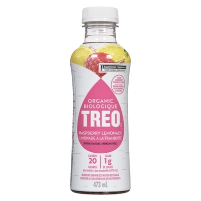 Organic Treo Eau enrichie limonade à la framboise 473 ml, 0,84 $/100ml