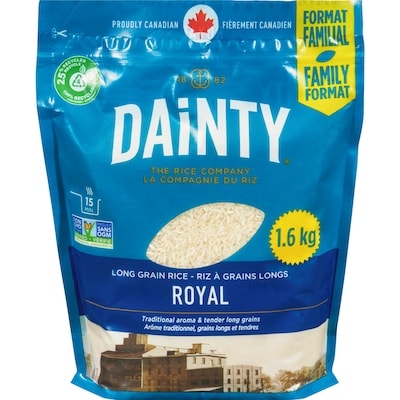 Dainty Long Grain Rice Royal Family Format 1.6 kg, $0.84/100g