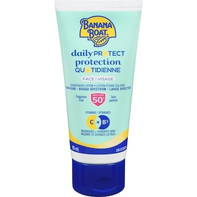 Banana Boat Daily Protect Face Sunscreen Lotion SPF 50+ 90 ml, $13.32/100ml