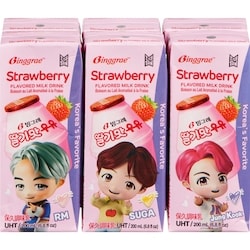 Binggrae Tinytan Strawberry Flavoured Milk Drink 2.2% M.F. 6x200.0 ml, $0.75/100ml