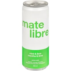 Mate Libre Yerba mate infusion énergisante biologique menthe & lime 330 ml, 1,21 $/100ml