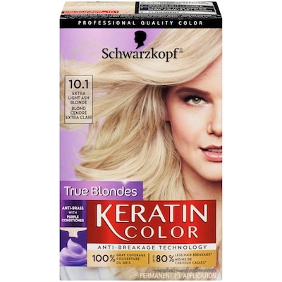 Schwarzkopf Keratin color de schwarzkopf crème colorante permanente, 10.1 blond cendré extra clair blond cendré extra clair 60 ml, 29,15 $/100ml