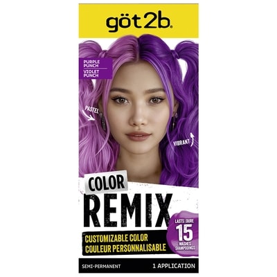 Schwarzkopf Color Remix, Customizable Semi-Permanent Hair Colour, Purple Punch, 1 Application 1 ea, $17.99/1ea