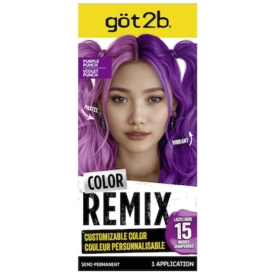 Schwarzkopf Color Remix, coloration capillaire semi-permanente personnalisable, violet punch, 1 application 1 ea, 13,49 $/1ch