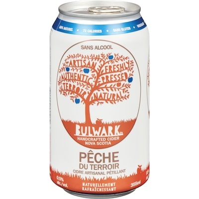 Bulwark Cidre artisanal pétillant pêche du terroir sans alcool 355 ml, 1,35 $/100ml