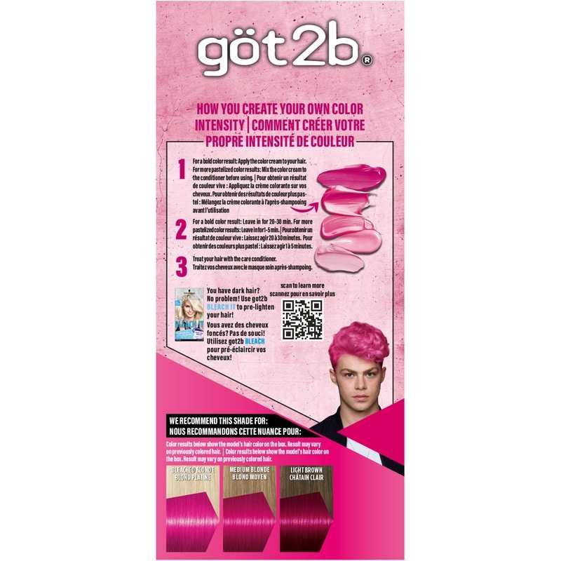 Color Remix, Customizable Semi-Permanent Hair Colour, Shocking Pink, 1 Application