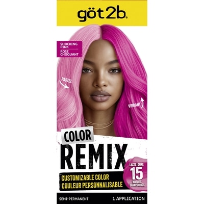 Schwarzkopf Color Remix, coloration capillaire semi-permanente personnalisable, rose choquant, 1 application 1 ea, 13,49 $/1ch