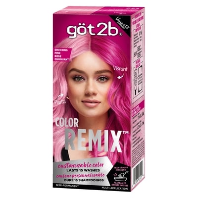 Schwarzkopf Color Remix, coloration capillaire semi-permanente personnalisable, rose choquant, 1 application 1 ea, 17,99 $/1ch