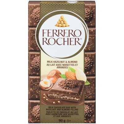 Ferrero Rocher Premium Chocolate Bar, Milk Chocolate with Almond Bar 90 g, $5.32/100g