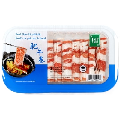 T&T Sliced Beef Plate Rolls 340 g, $4.41/100g