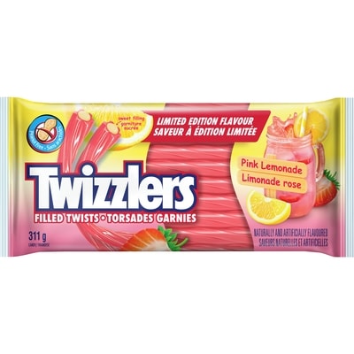 Twizzlers Filled Twists Candy Pink Lemonade Limited Edition Flavour 311 g, $1.28/100g