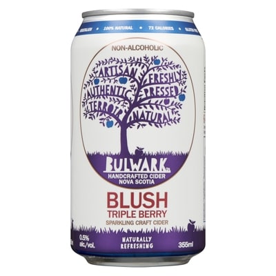 Bulwark Sparkling Craft Cider Blush Triple Berry 355 ml, $1.35/100ml