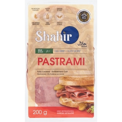 Shahir Halal Pastrami doux 200 g, 4,00 $/100g