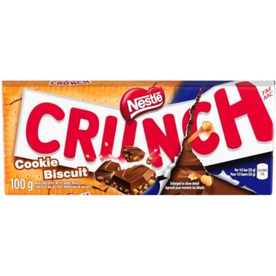 Nestlé Barre de chocolat au lait avec morceaux de biscuits 100 g, 3,49 $/100g