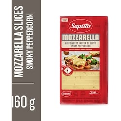 Saputo Smoky Peppercorn Sliced Mozzarella Cheese 160 g, $5.62/100g