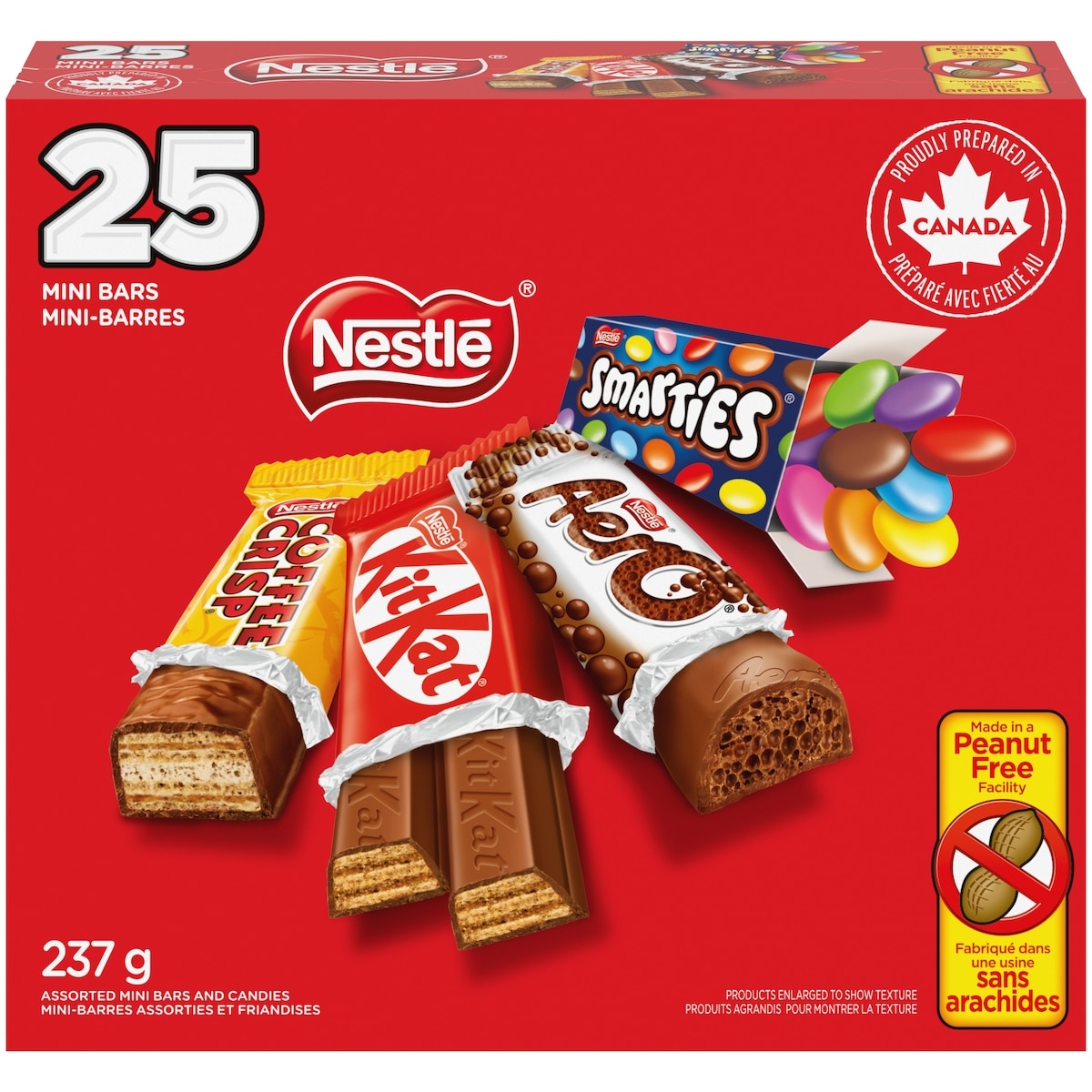 Nestlé Kitkat, aero, smarties, coffee crisp 237 g, 3,58 $/100g