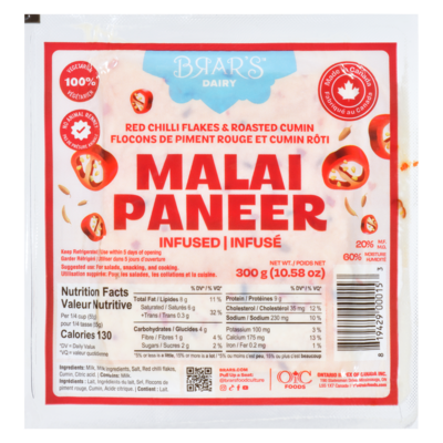 Brar's Malai Paneer, Red Chili & Cumin 300 g, $2.40/100g