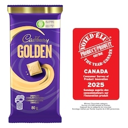 Cadbury Friandise dorée caramélisée à saveur de chocolat blanc, cacao de sources durables à 100 % 80 g, 3,75 $/100g