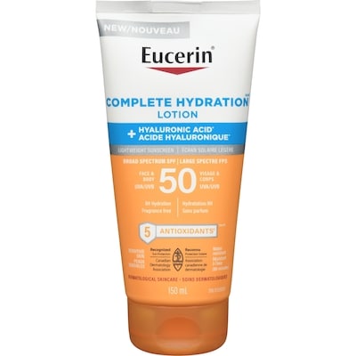 Eucerin Complete Hydration Lotion SPF 50 150 ml, $14.67/100ml