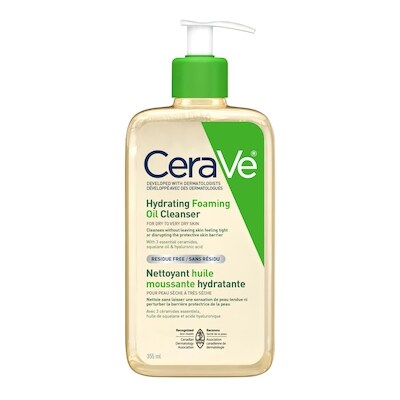 CeraVe Nettoyant huile moussante hydratante, pour peau sèche à très sèche 355 ml, 4,73 $/100ml