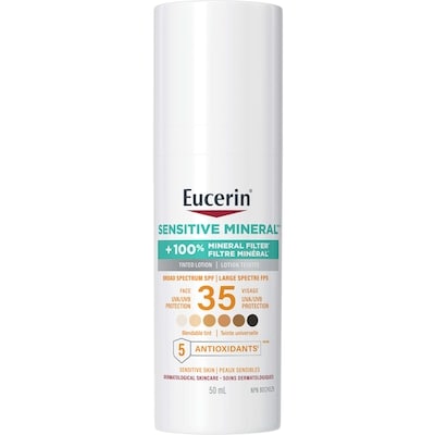Eucerin Lotion solaire teintée pour le visage sun minérale sensible avec fps 35 50 g, 44,00 $/100g