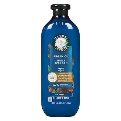Herbal Essences Shampooing sans parabènes à l’huile d’argan, réparation capillaire, avec huile de camélia et aloès certifiés, pour tous les types de cheveux, particulièrement les cheveux endommagés 400 ml, 3,25 $/100ml
