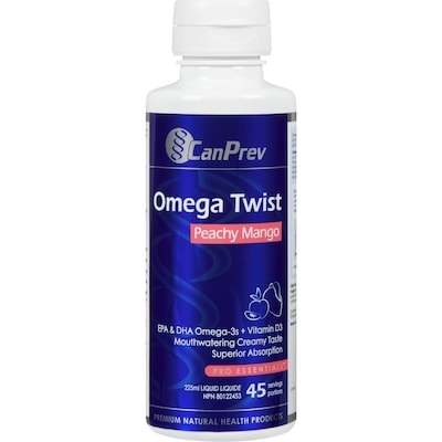 CanPrev Pro Essentials Omega Twist Peachy Mango Liquid 225 ml, $17.77/100ml