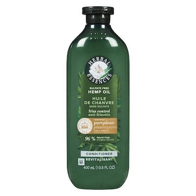 Herbal Essences Hemp Oil Sulfate Free Conditioner, Frizz Control, with Certified Camellia Oil and Aloe Vera, For All Hair Types, Especially Frizzy Hair 400 ml, $3.25/100ml