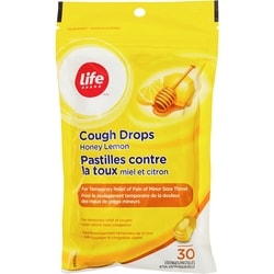 Life Brand Honey Lemon Cough Drops 30 Lozenges 30 ea, $0.10/1ea