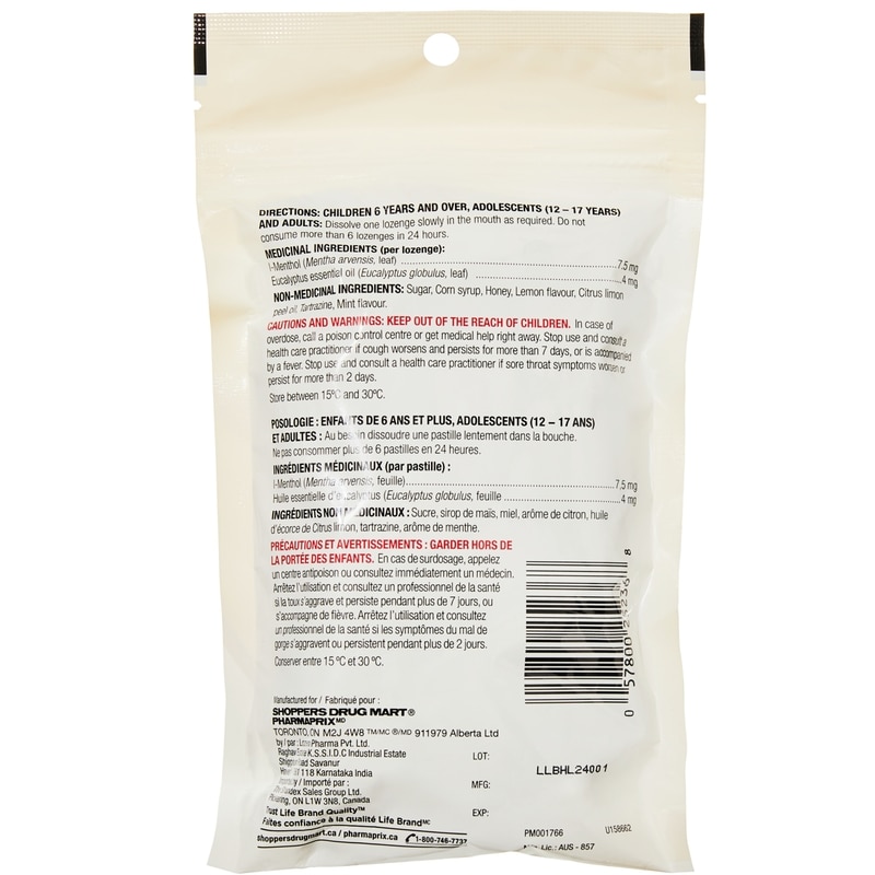 Honey Lemon Cough Drops 30 Lozenges