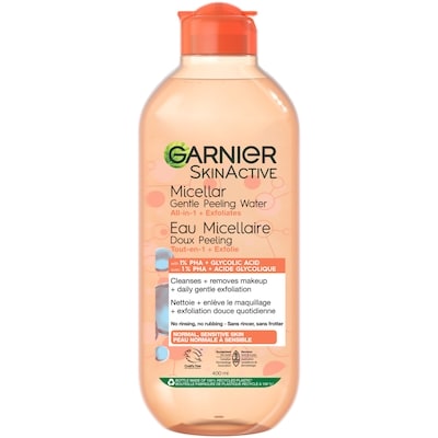 Garnier Micellar Water Gentle Peeling Water with 1% PHA + Glycolic Acid 400 ml, $2.47/100ml