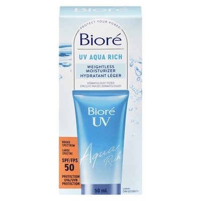 Biore UV Aqua Rich Weightless Moisturizer - SPF 50  50 ml, $31.18/100ml