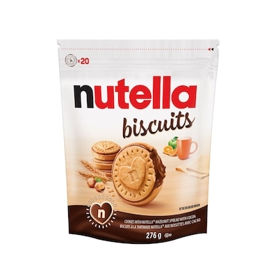 Nutella BISCUITS, Biscuits dorés fourrés d'une riche pâte à tartiner aux noisettes, paquet de 20 biscuits 276 g, 2,89 $/100g