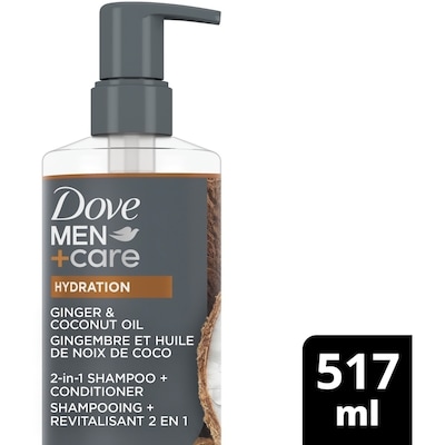 Dove Hydration 2-in-1 Shampoo + Conditioner Ginger & Coconut Oil 517 ml, $2.22/100ml